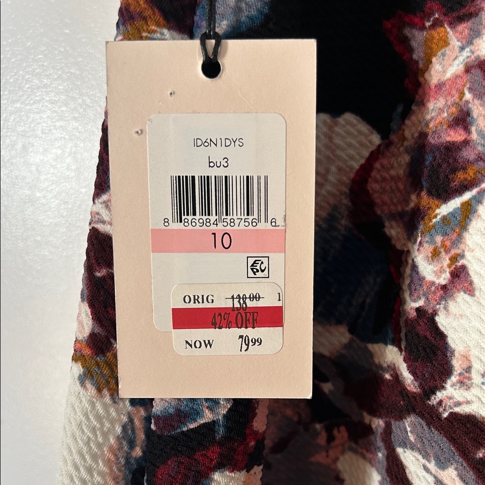 NWT - Ivanka Trump Floral Long Sleeve Dress - Black and White - Picture 6 of 7